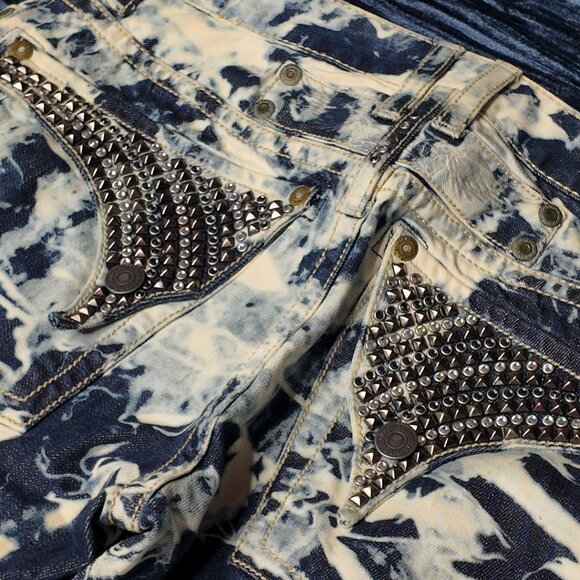 Robins Jeans, Blue/White, waist 31-32 and inseam 30 - Picture 5 of 7